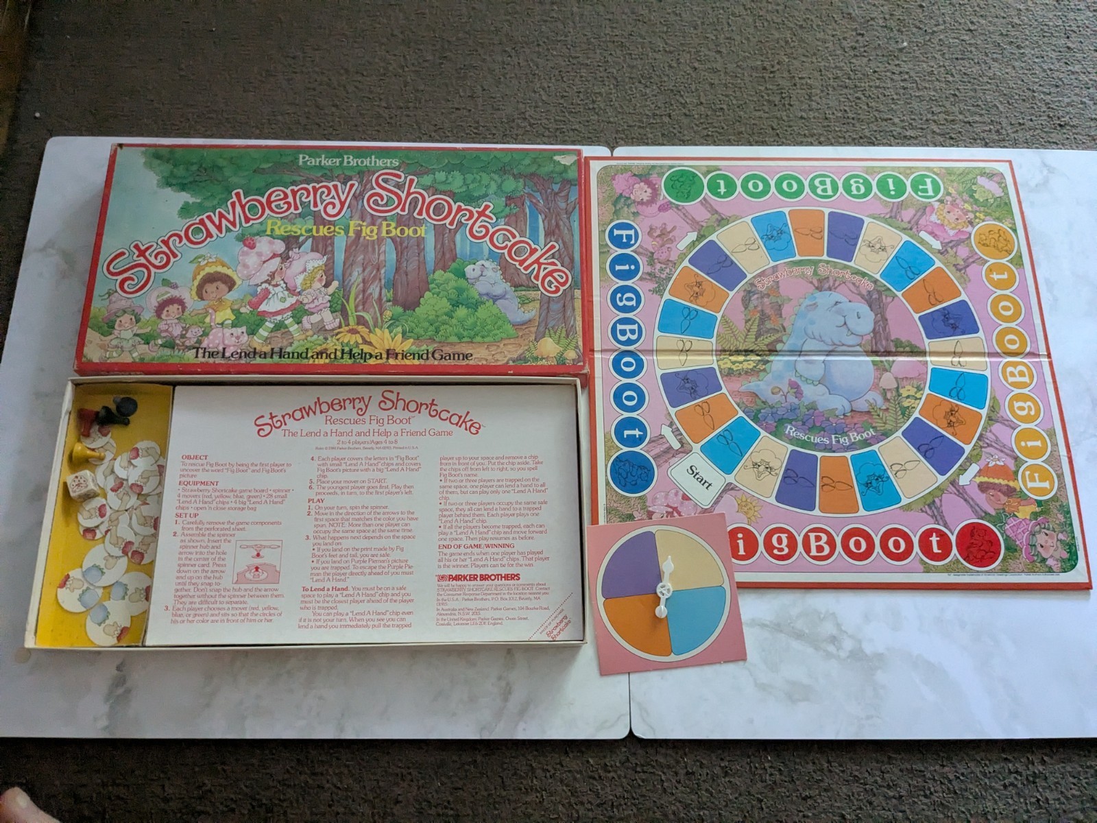 Vintage Strawberry Shortcake Rescues Fig Boot Board Game COMPLETE Nice Condition