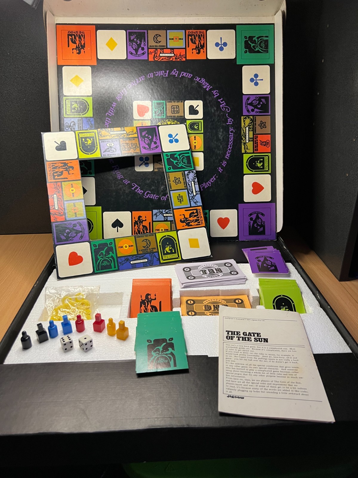 Rare Vintage THE GATE OF THE SUN by Jigsaw Australian Board Game 1971 First Ed