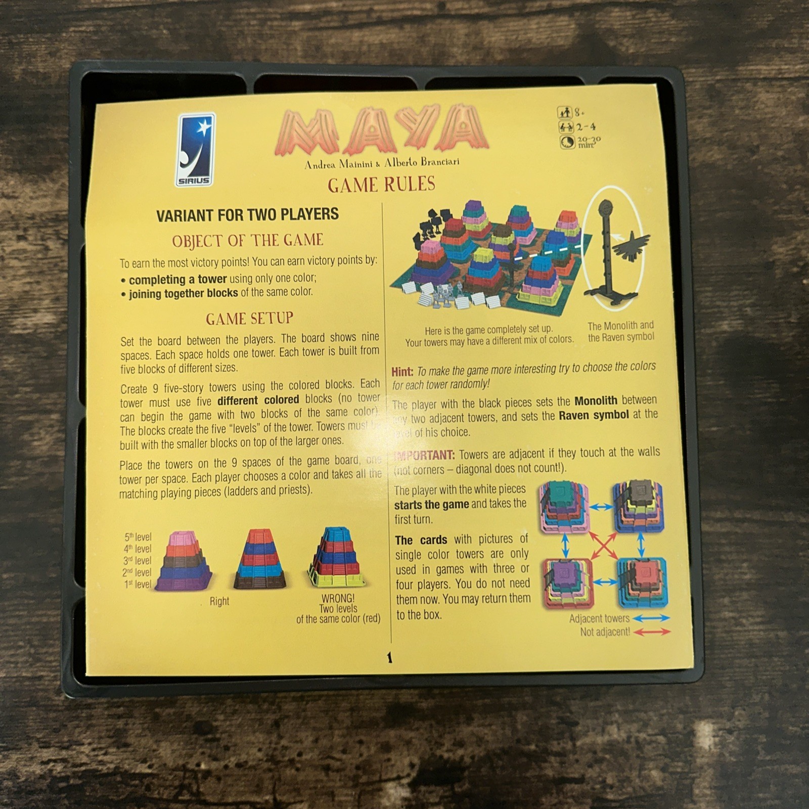 MAYA by Sirius Board Games 2011 Complete