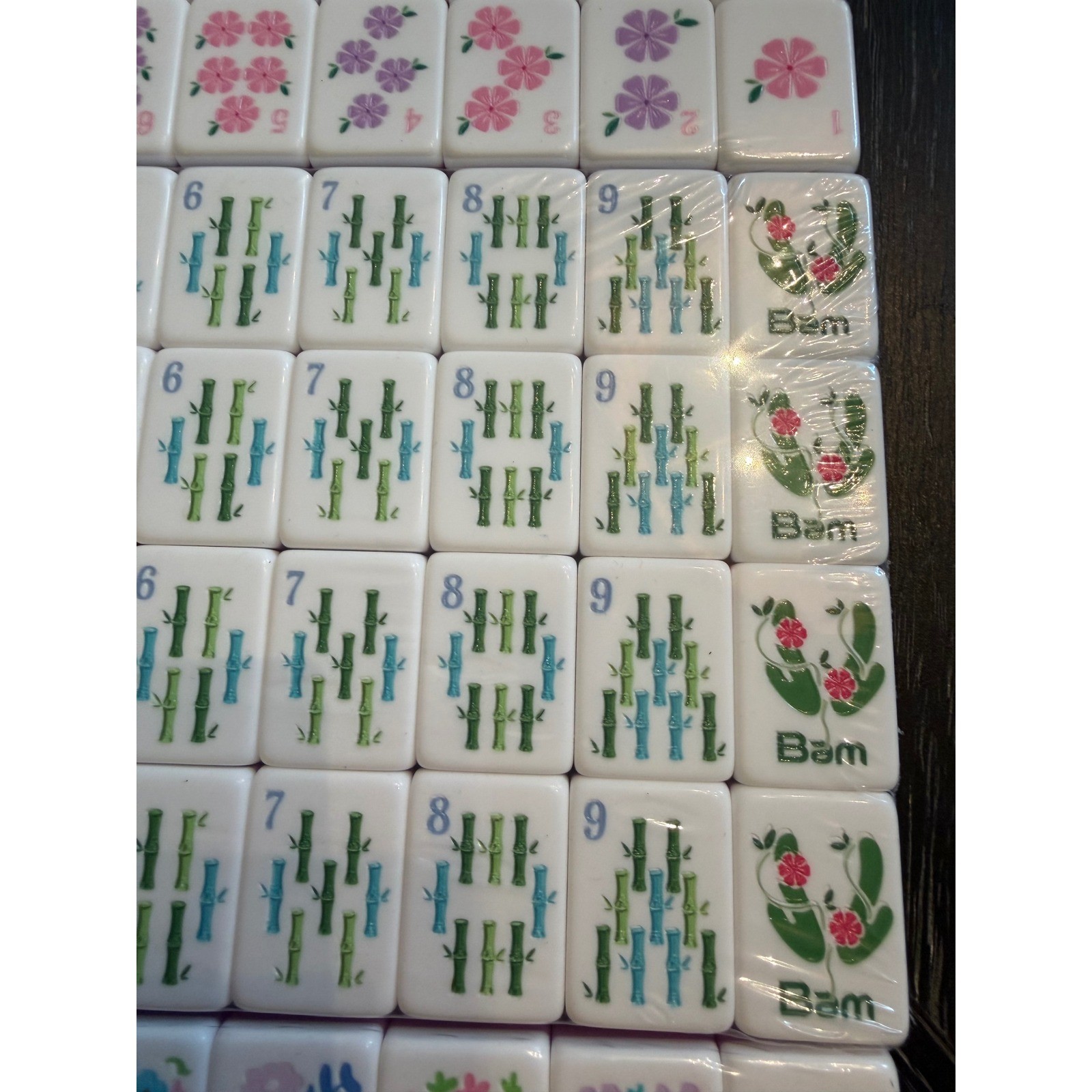 Floral Hand Painted American Mahjong Tile Set Pink Purple girly Pastel 160