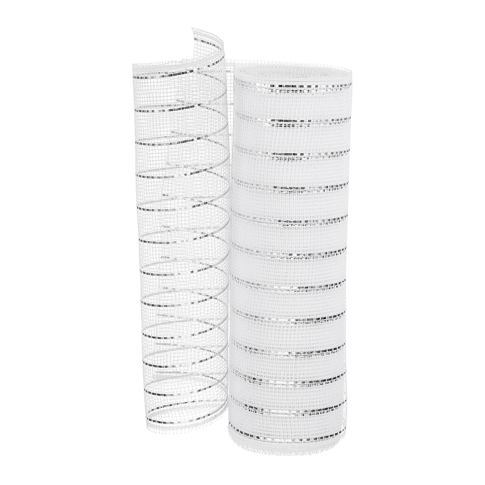 PATIKIL Decorative Mesh Ribbon, 10 Inch x 10 Yard Ribbon White Silver