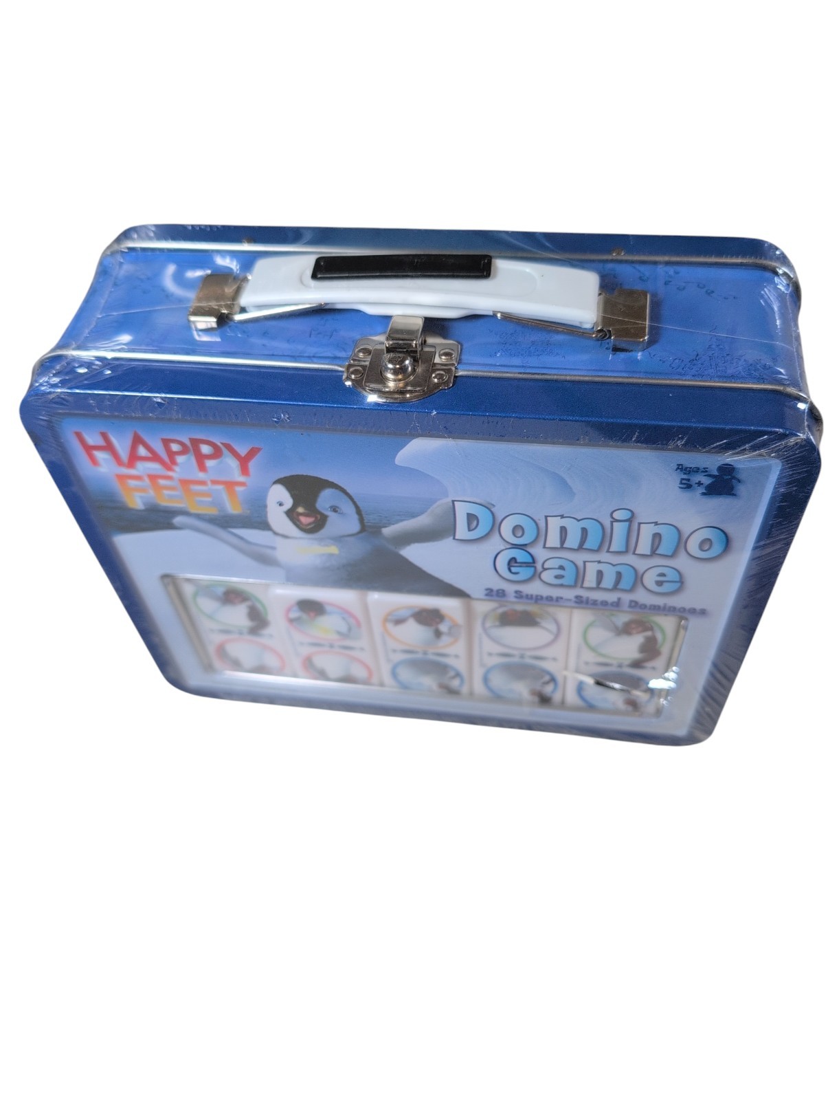 Happy Feet Domino Game Penguins 28 Super-Sized Pieces Lunch Box Case Sealed