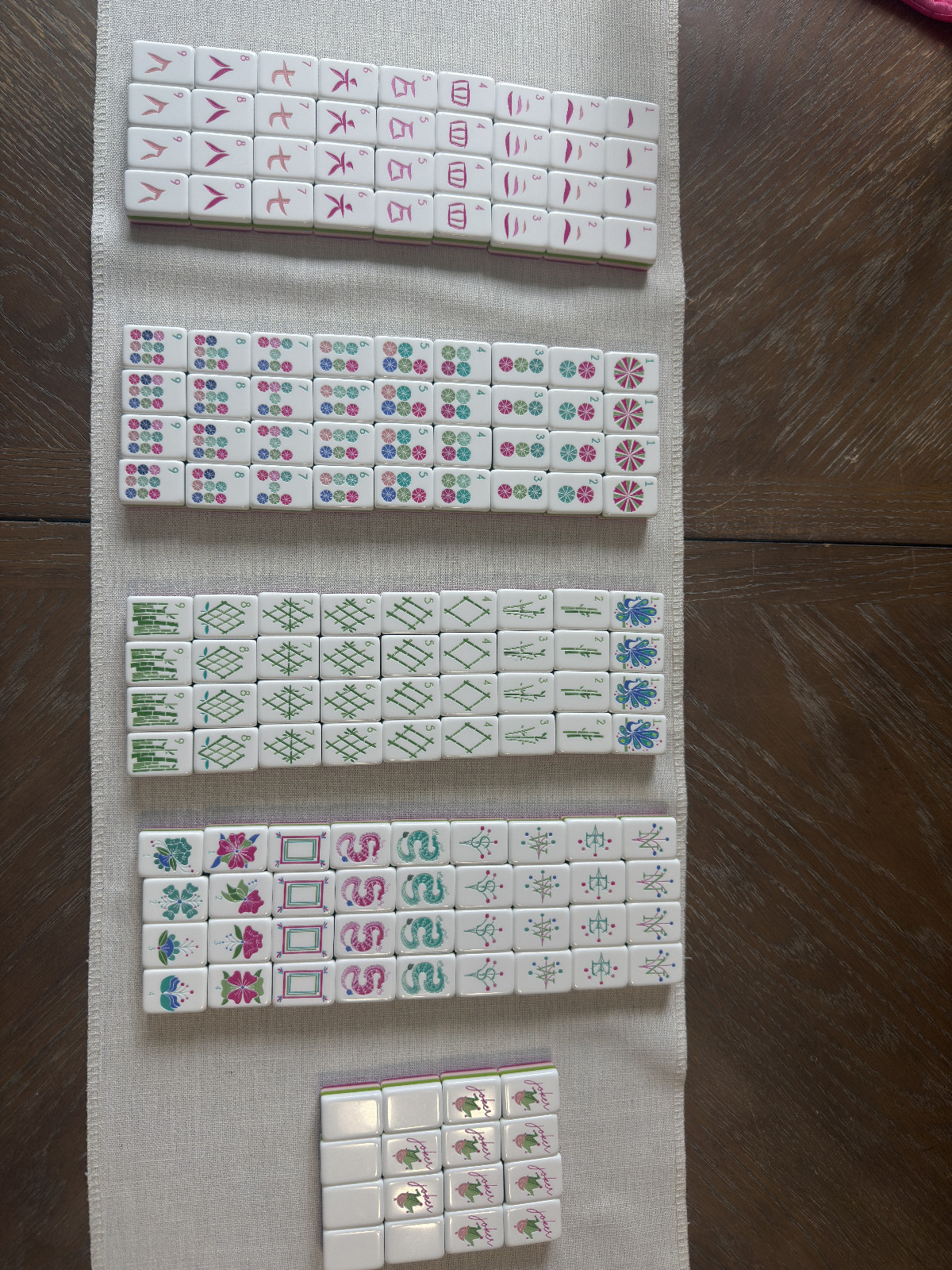 Vibrant American Mahjong Tiles – Hot Pink 3 layered