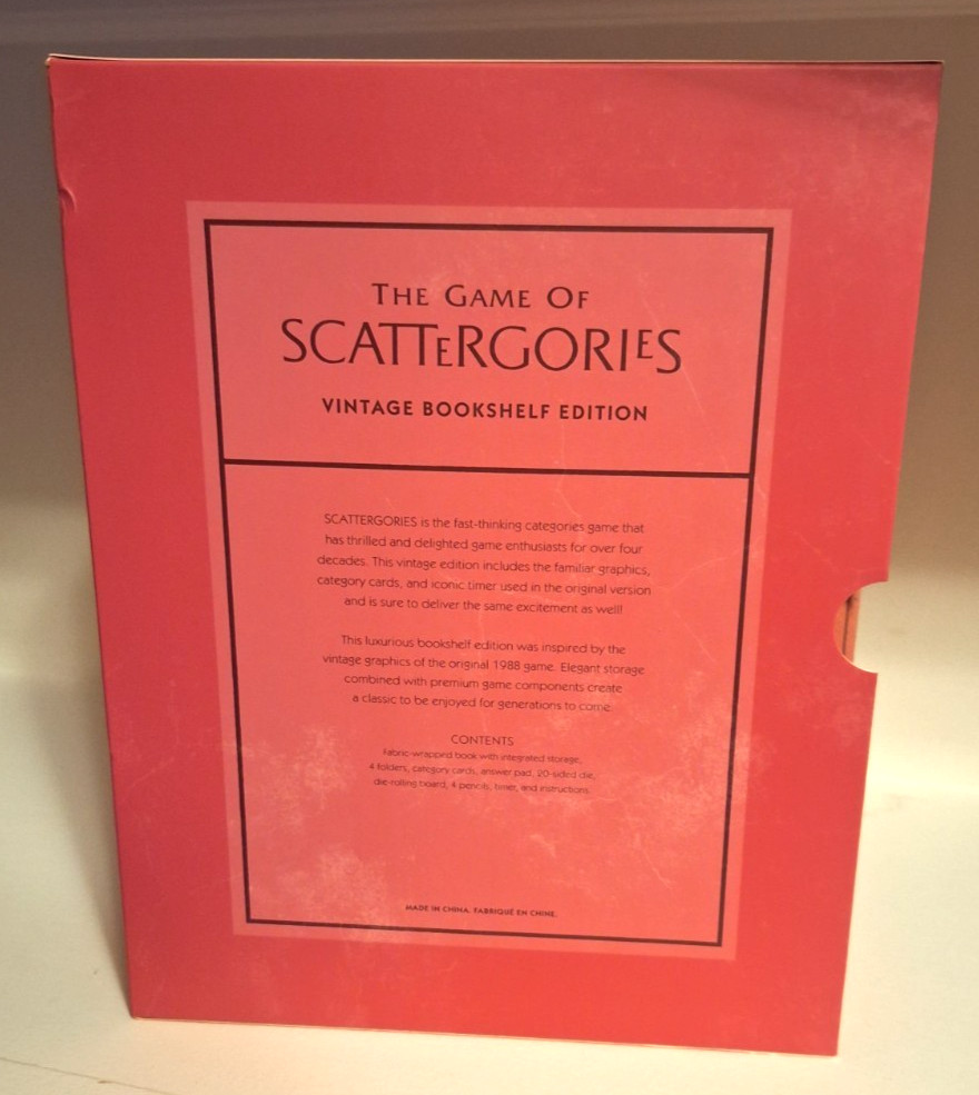 The Game of Scattergories Vintage Bookshelf Edition WS Game Company Board Game