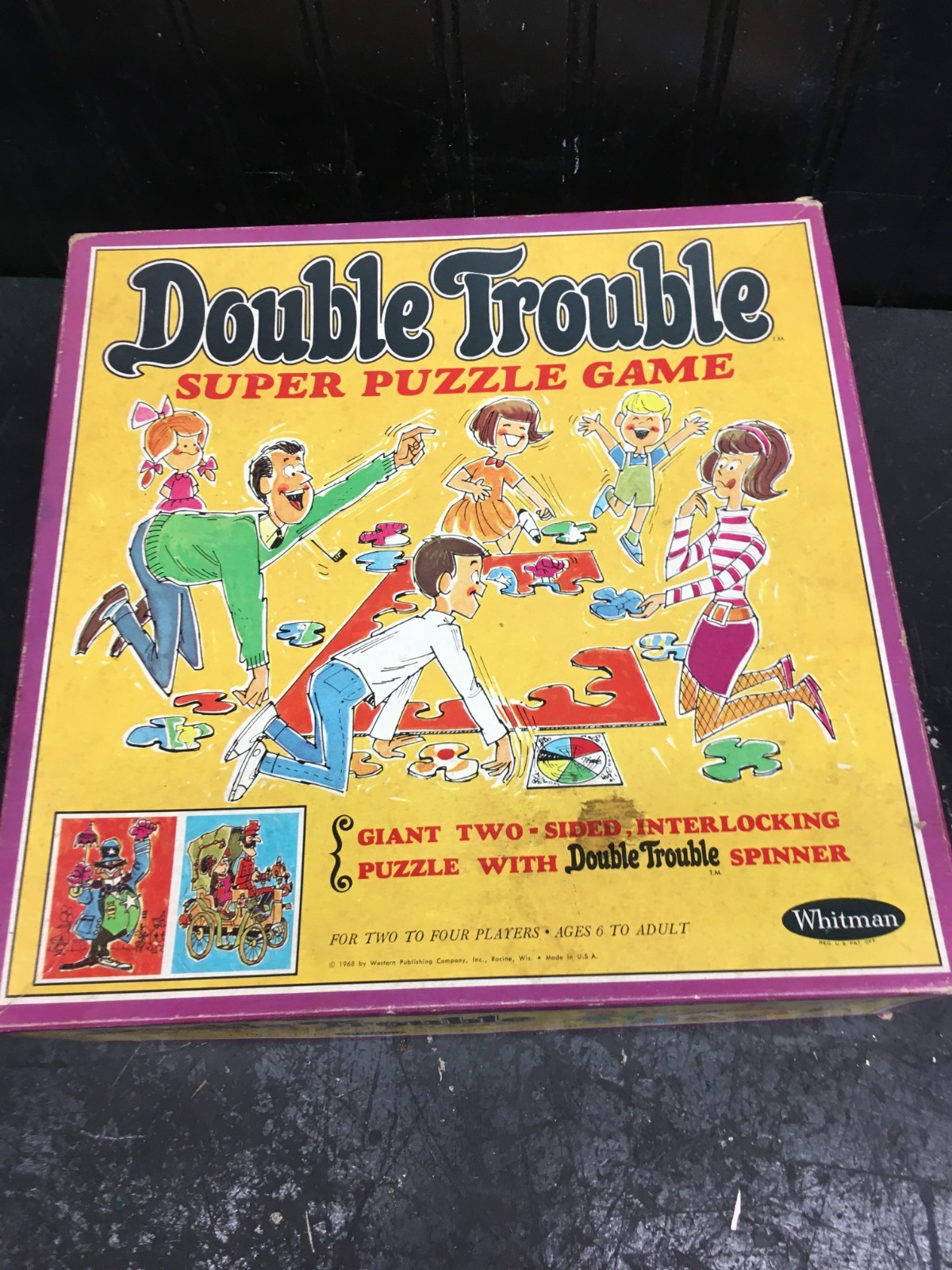 Vintage Double Trouble Floor Puzzle Game 1968 Whitman Games