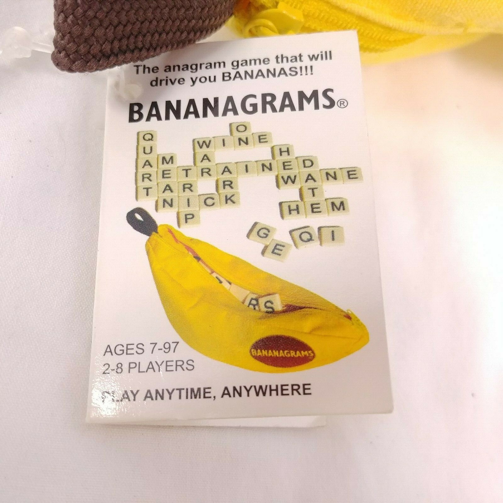 Bananagrams Word Tile Game In Banana Pouch Tiles Instructions Family Game