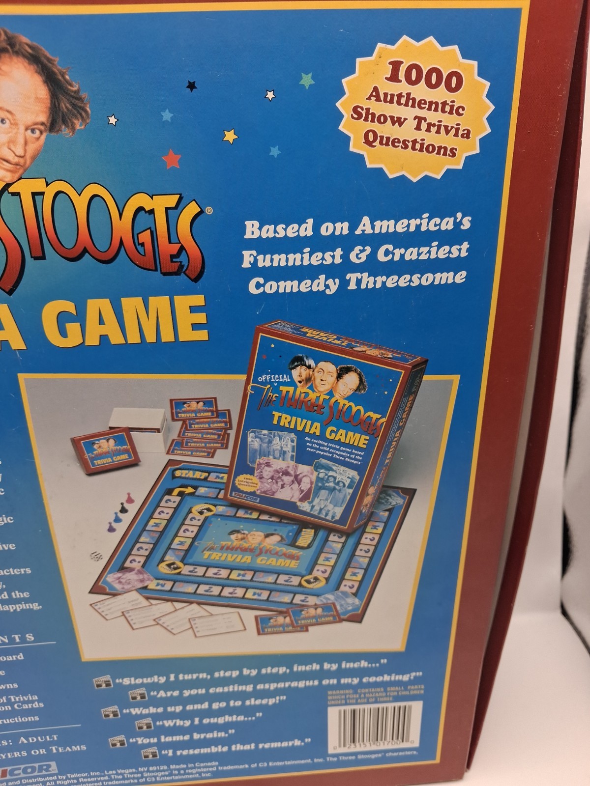 The Official Three Stooges Trivia Game 2000 By Talicor Mo Larry Curly Nyuk Nyuk