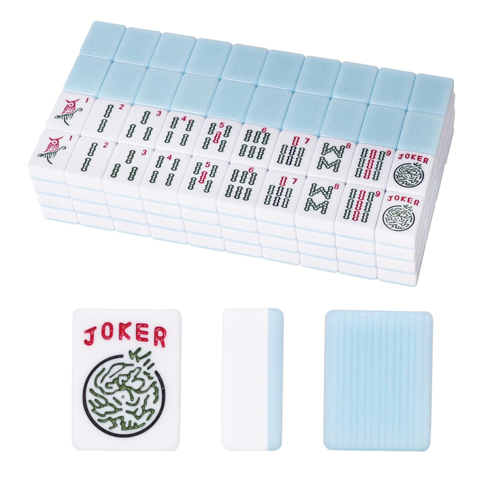 GUSTARIA American Mahjong Tiles 4 inches x 8 x 3 inches, Light Blue
