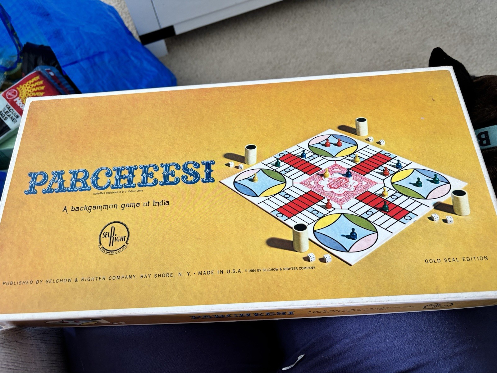 Vintage 1964 Parcheesi Board Game Gold Seal Edition Complete