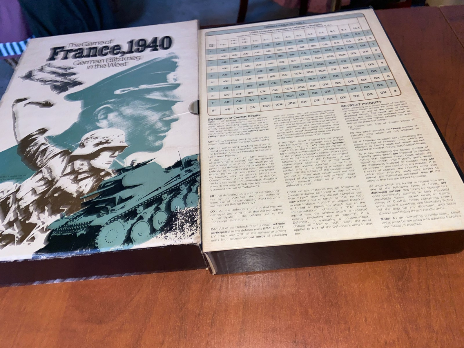 Vintage Avalon Hill The Game Of France 1940 Bookcase Board Game 1972