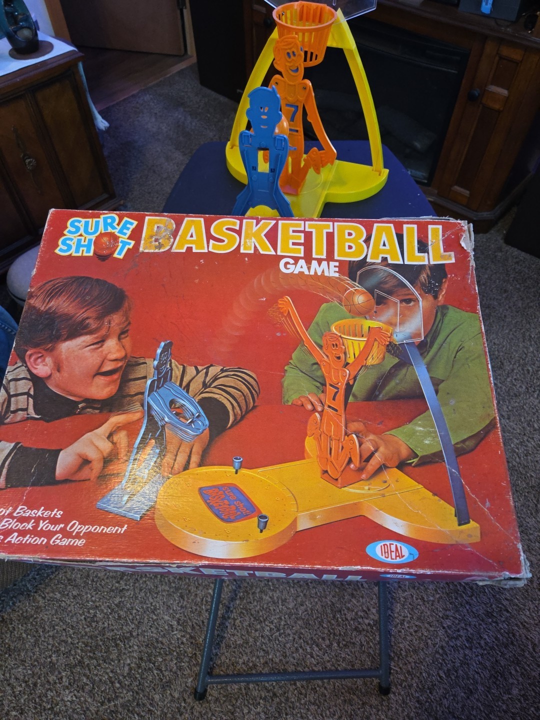 IDEAL SURE SHOT BASKETBALL GAME 1970 BOXED COMPLETE RETRO