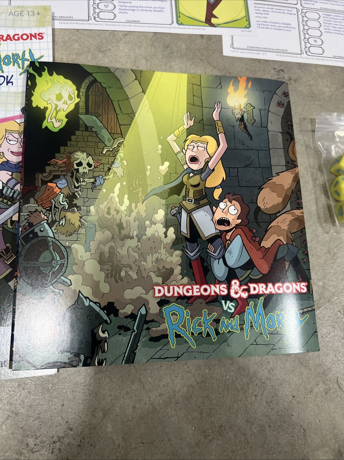 Dungeons And Dragons VS Rick And Morty D&D Tabletop Role Playing Game -COMPLETE!