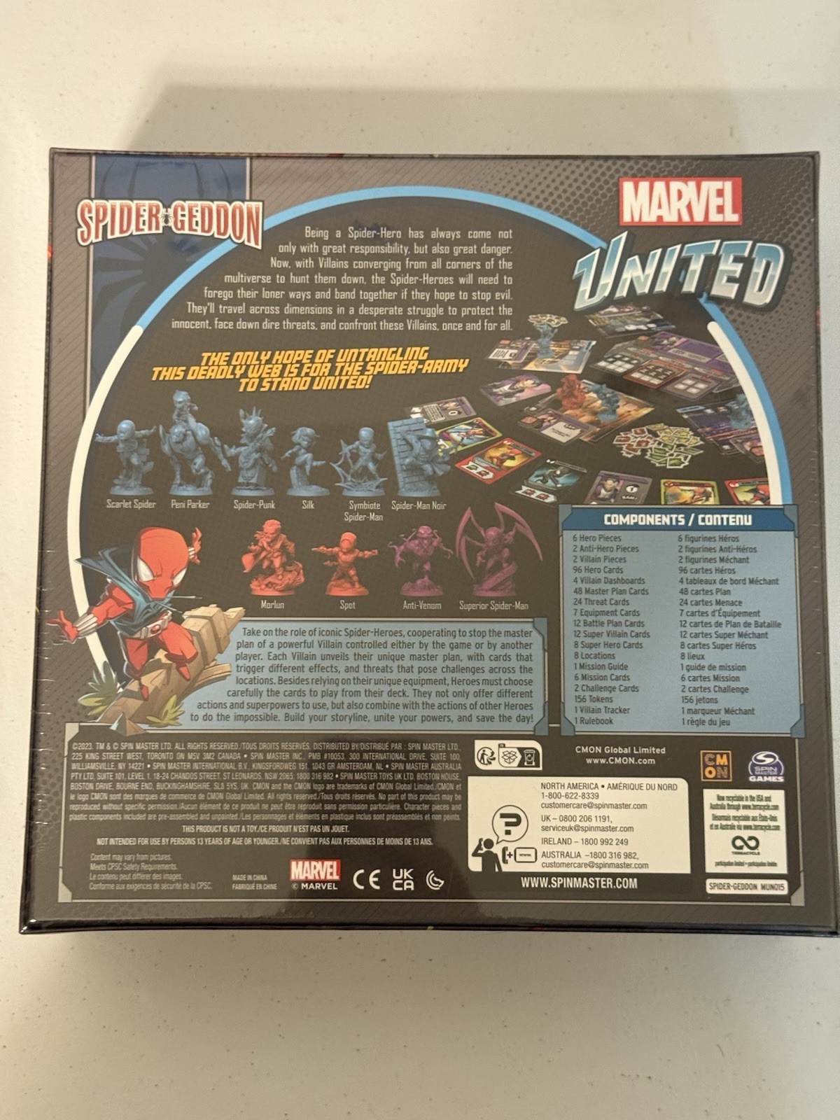 Marvel United Spider Geddon Board Game 1 To 4 Players Ages 14 And Up