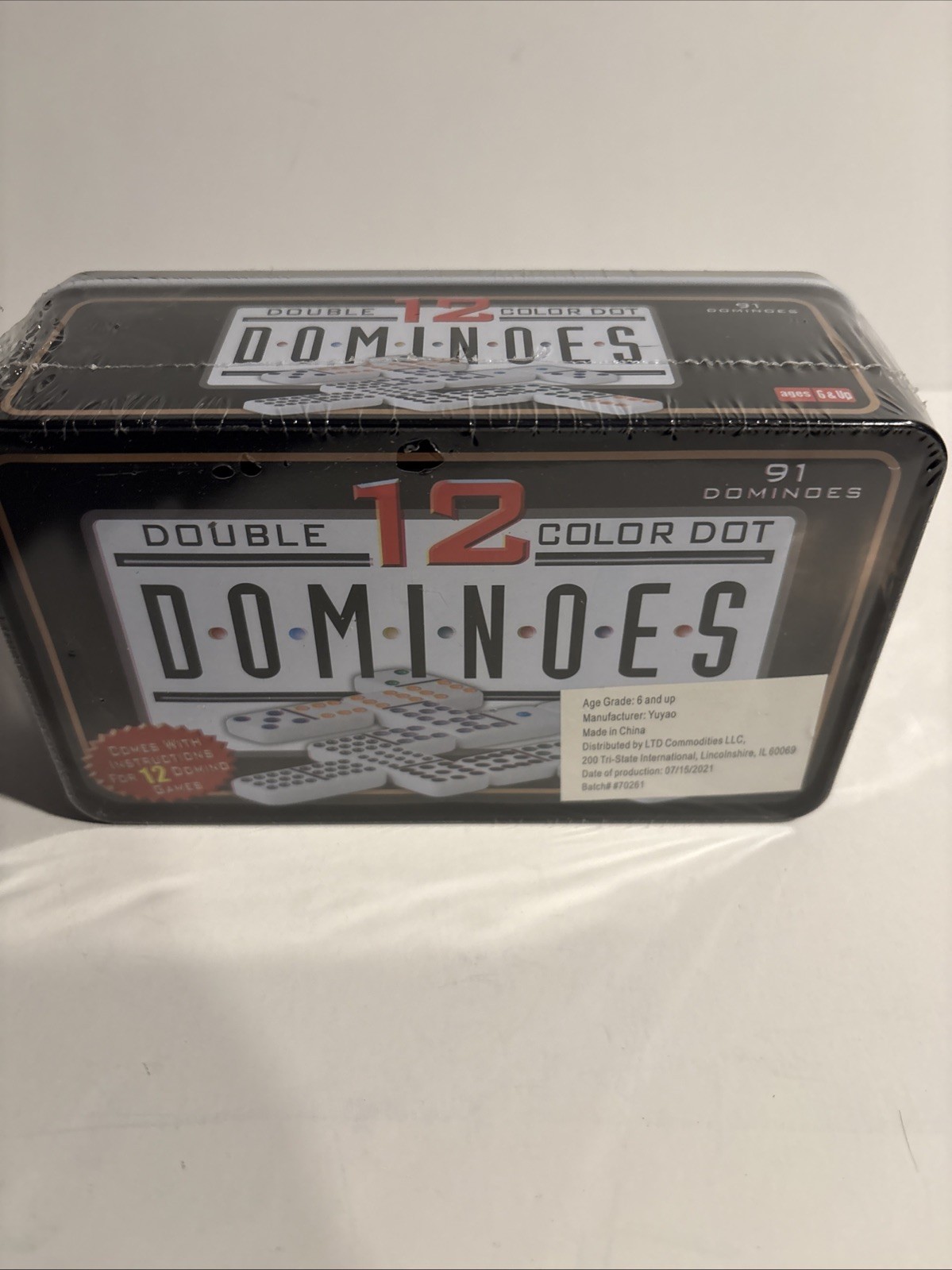 DOMINOES DOUBLE TWELVE 91 COLOR DOT DOMINOES – New Sealed