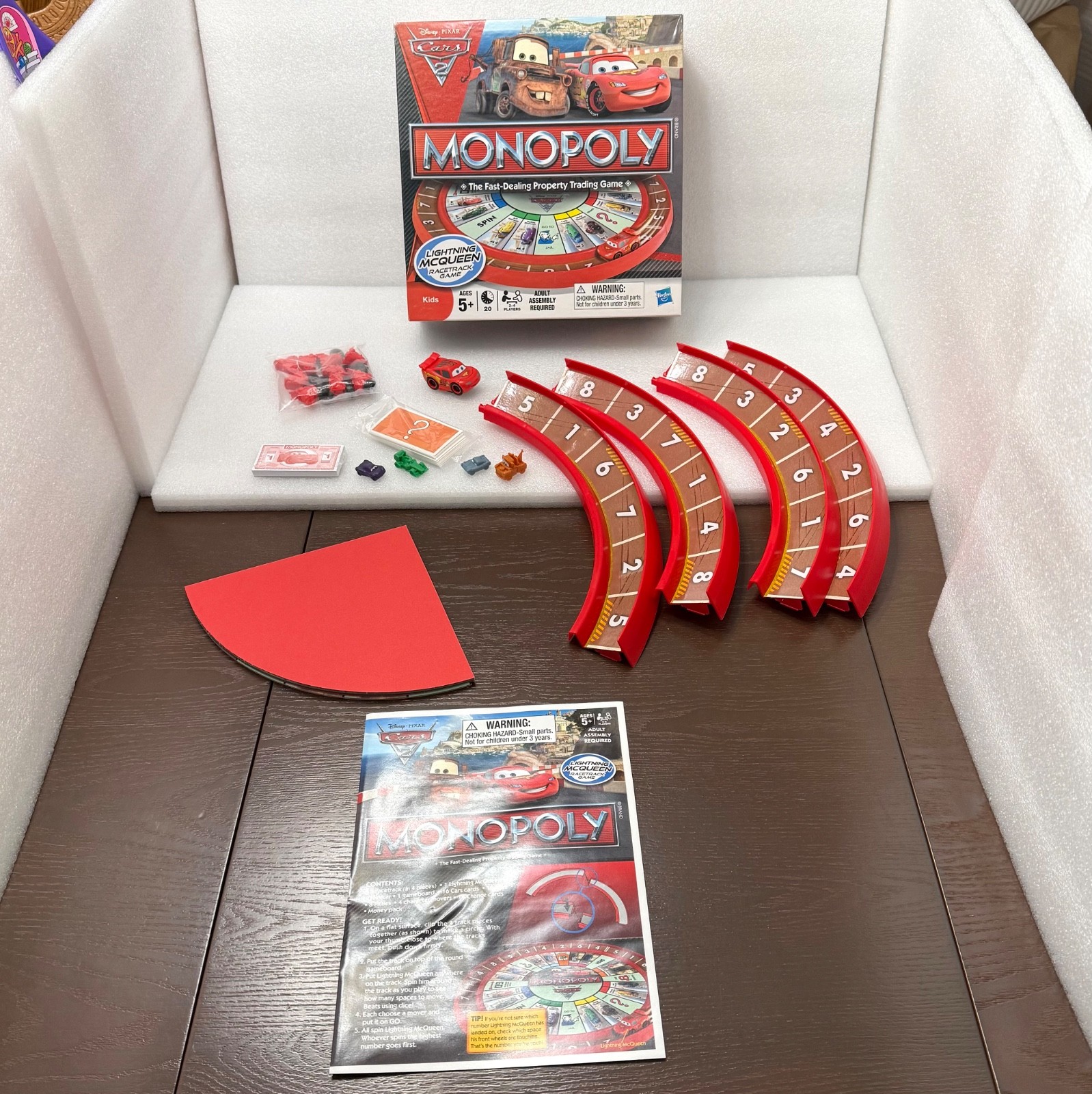 Disney Pixar Cars 2 Monopoly Game Lightning McQueen Racetrack Game New Open Box
