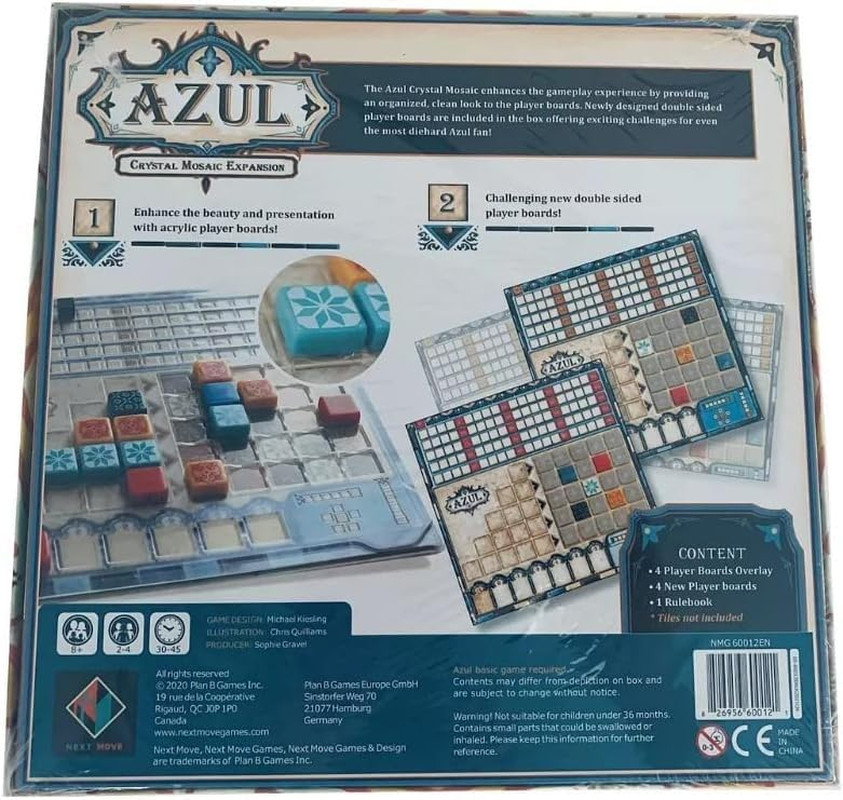 Asmodee Azul Crystal Mosaic Board Game EXPANSION – Tile-Placement Strategy, Fami