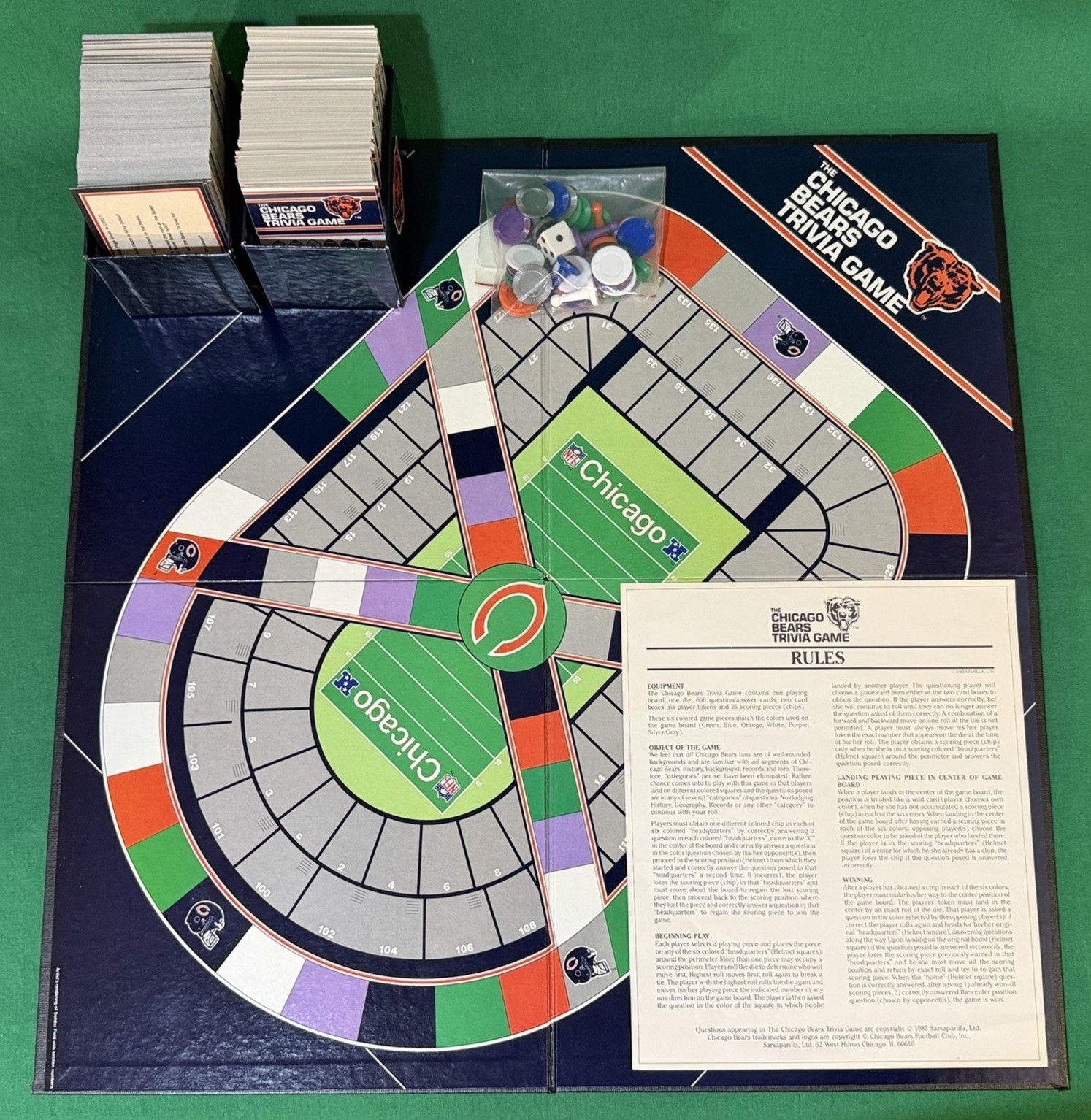 Chicago Bears Trivia Board Game 1985 Edition-Officially Licensed – New