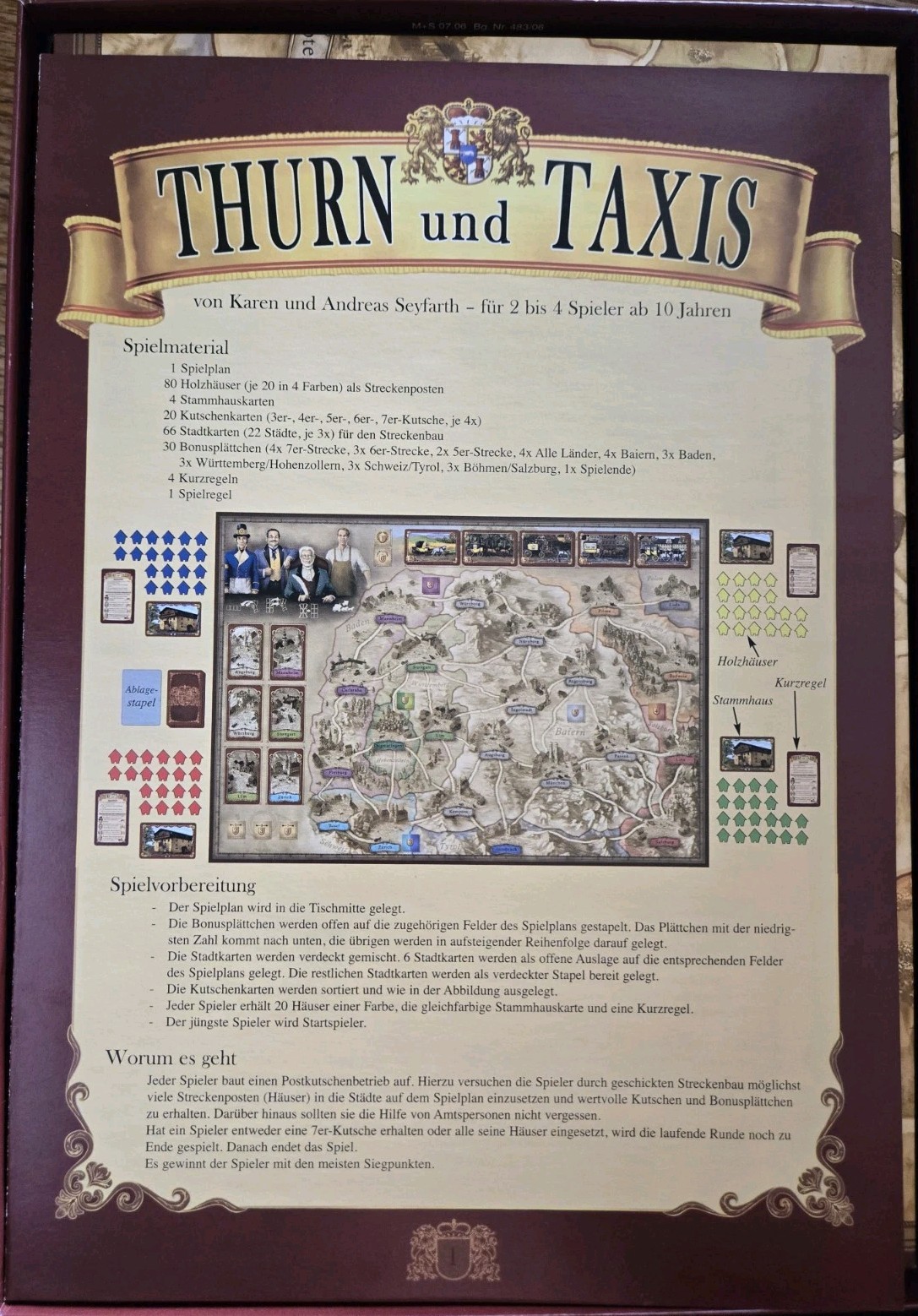 Thurn And Taxis Board Game German Postal Mail Route Hans Im Gluck Complete