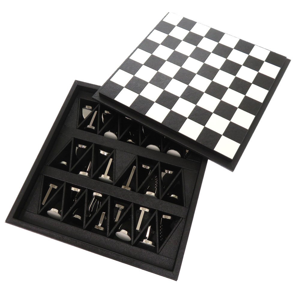 AUTHENTIC PRADA chess setOther miscellaneous goods 2SG077 Black Leather 0651
