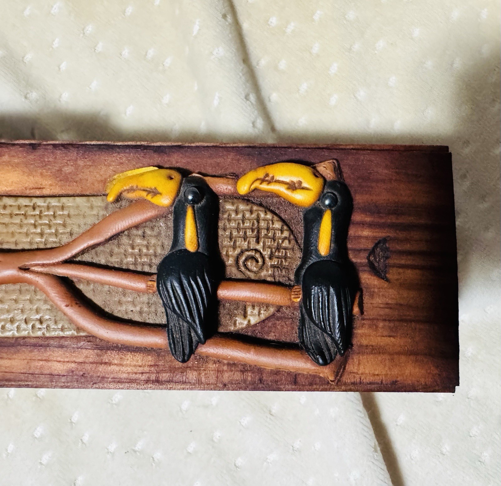 RARE Vintage Hand Carved Wooden Case & Dominos
