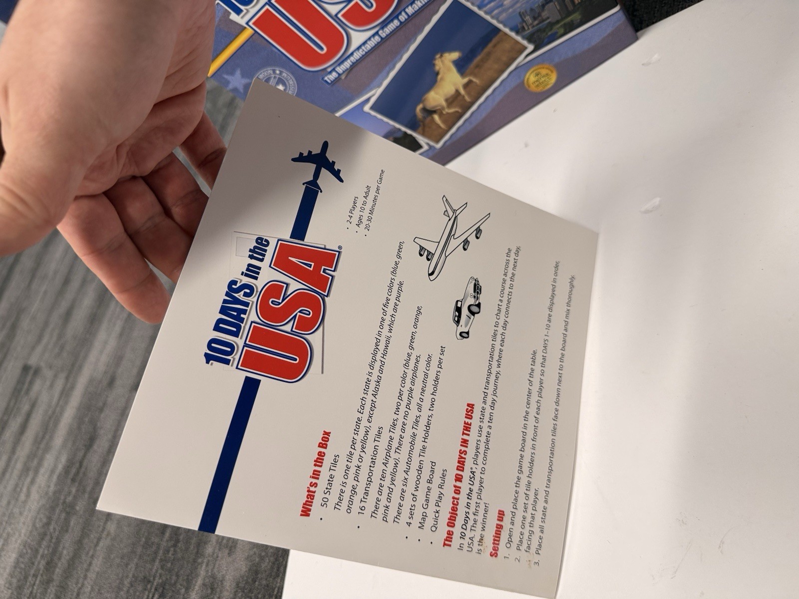 10 Days In The USA Board Game Out Of The Box Publishing 2003 Complete