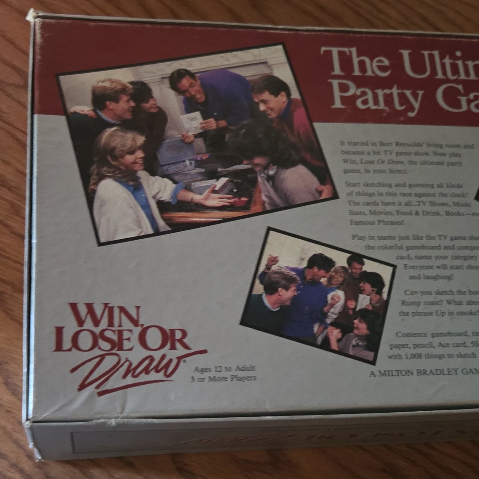 Milton Bradley Win, Lose or Draw Party Charades Game w/ Timer 3+ Players 1988