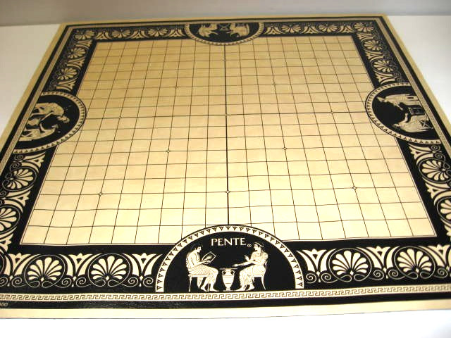 Vintage Pente Board Game Red Tube Edition w/3 Sets Playing Pieces-Stones 1 Extra
