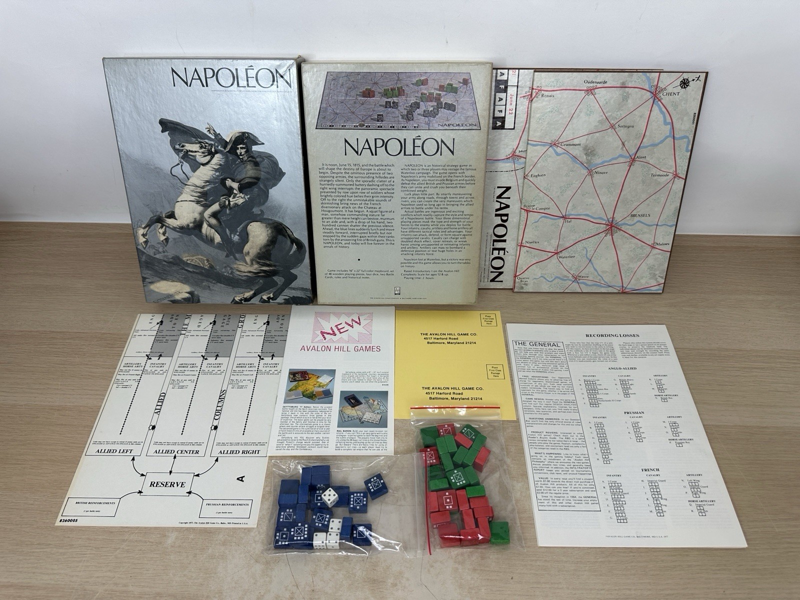 Napoleon: The Waterloo Campaign Game – 1977 Avalon Hill #826 – COMPLETE!