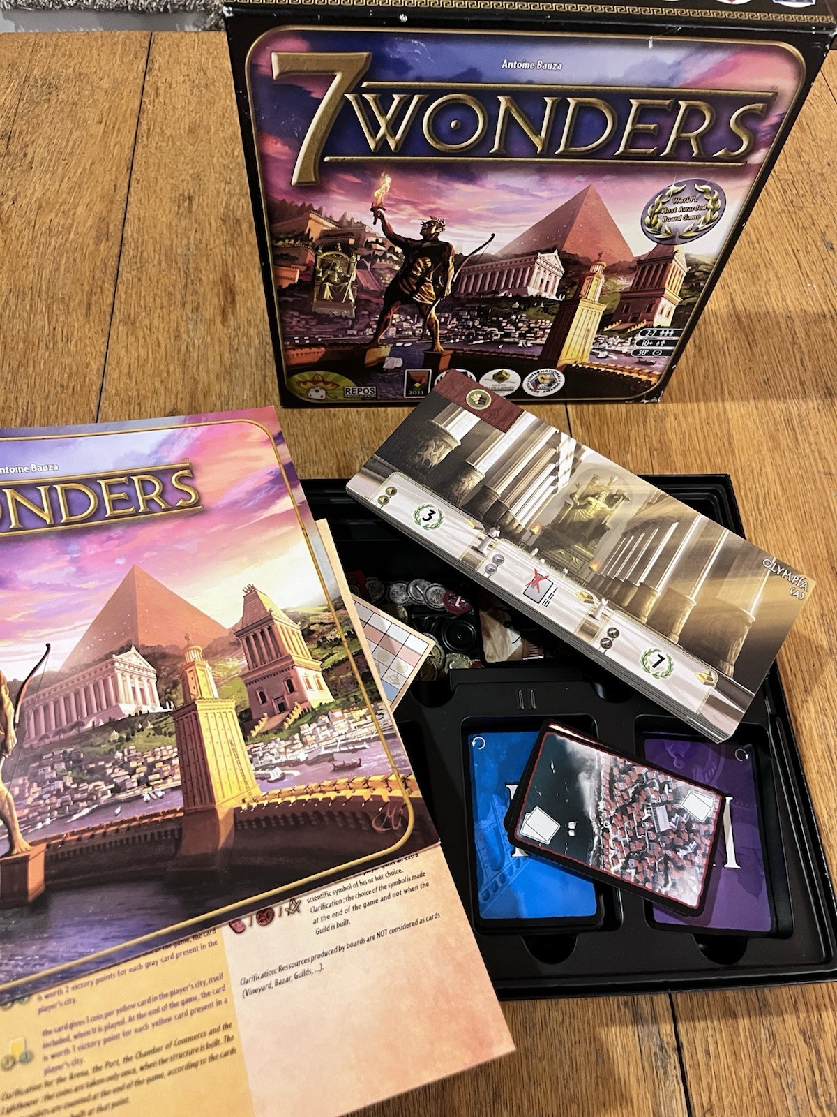 7 Wonders Board Game–Complete– Repos Production 2010 Edition Great Condition