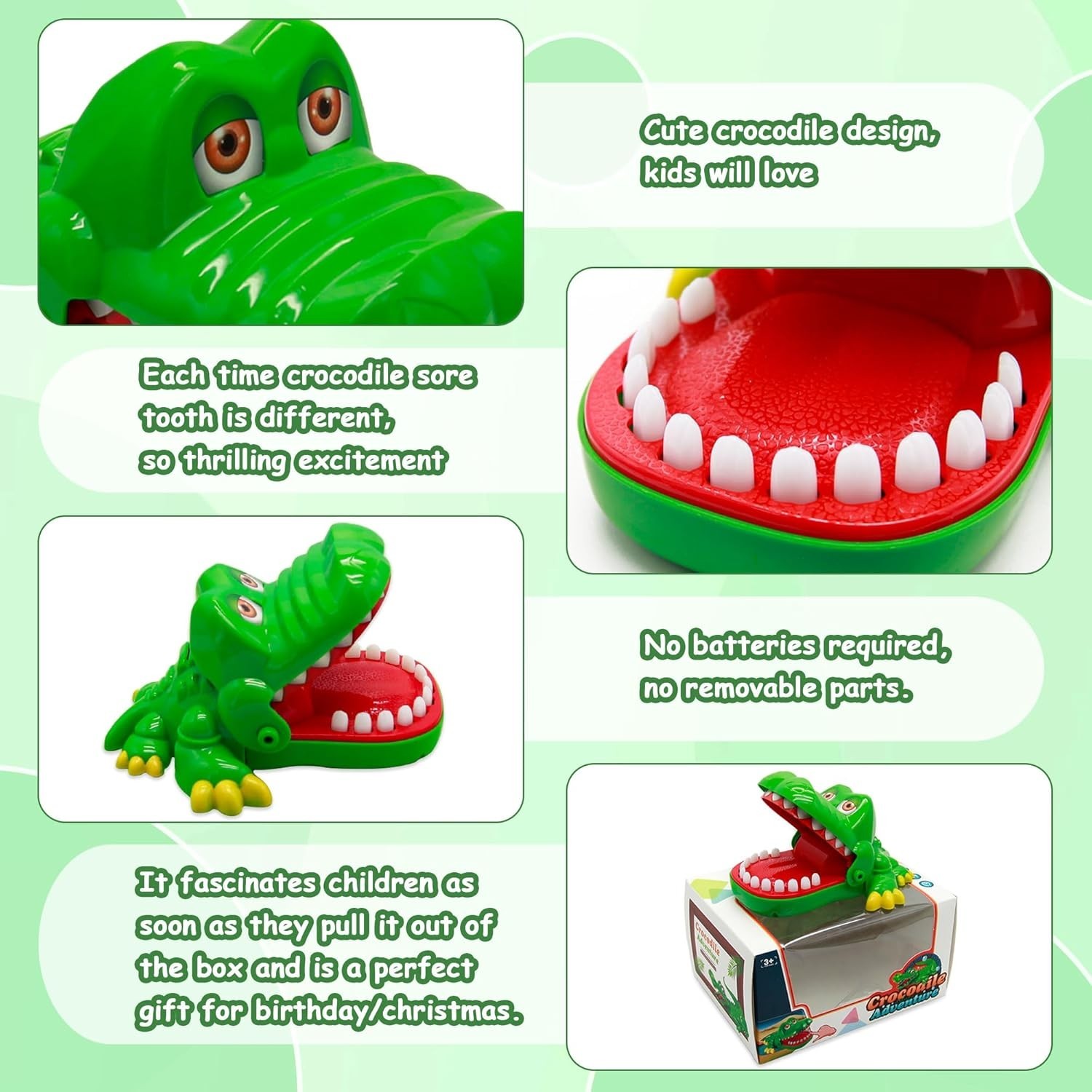 Travel-Friendly Crocodile Dentist Toy – No Batteries Required for Ages 4+