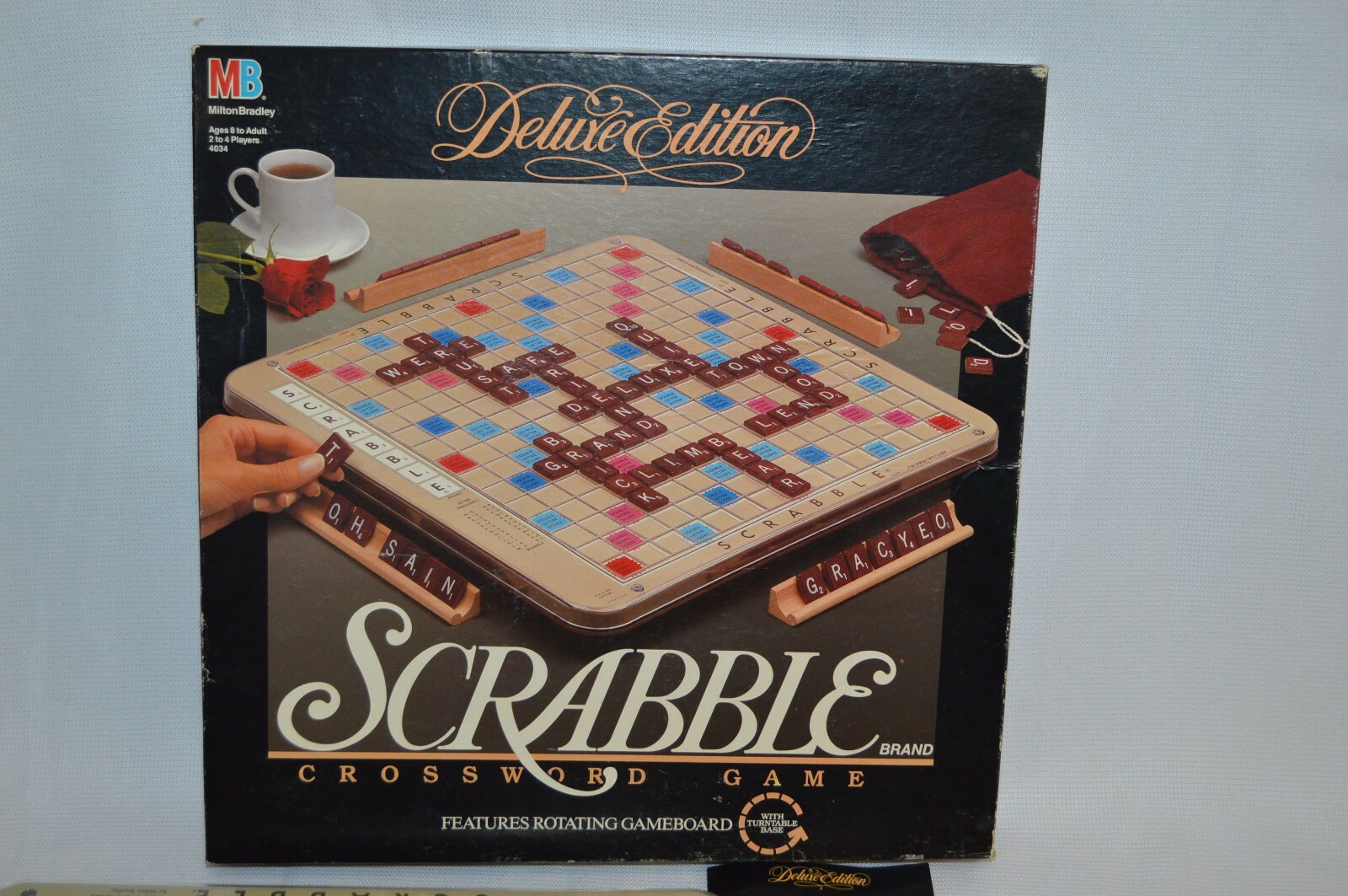 SCRABBLE 1989 Deluxe Edition #4034 Turn Table Base 100% Complete w/ Box