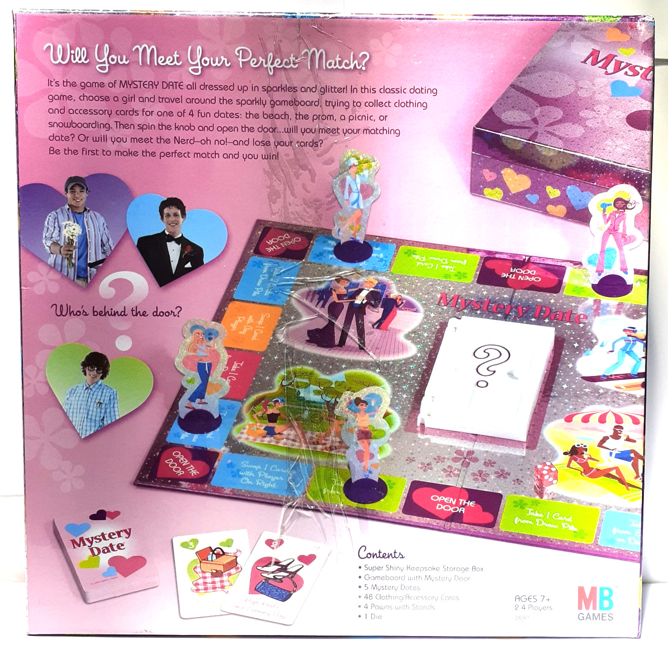 Mystery Date Board Game COMPLETE Milton Bradley 2009 Kids Family Glitter Box