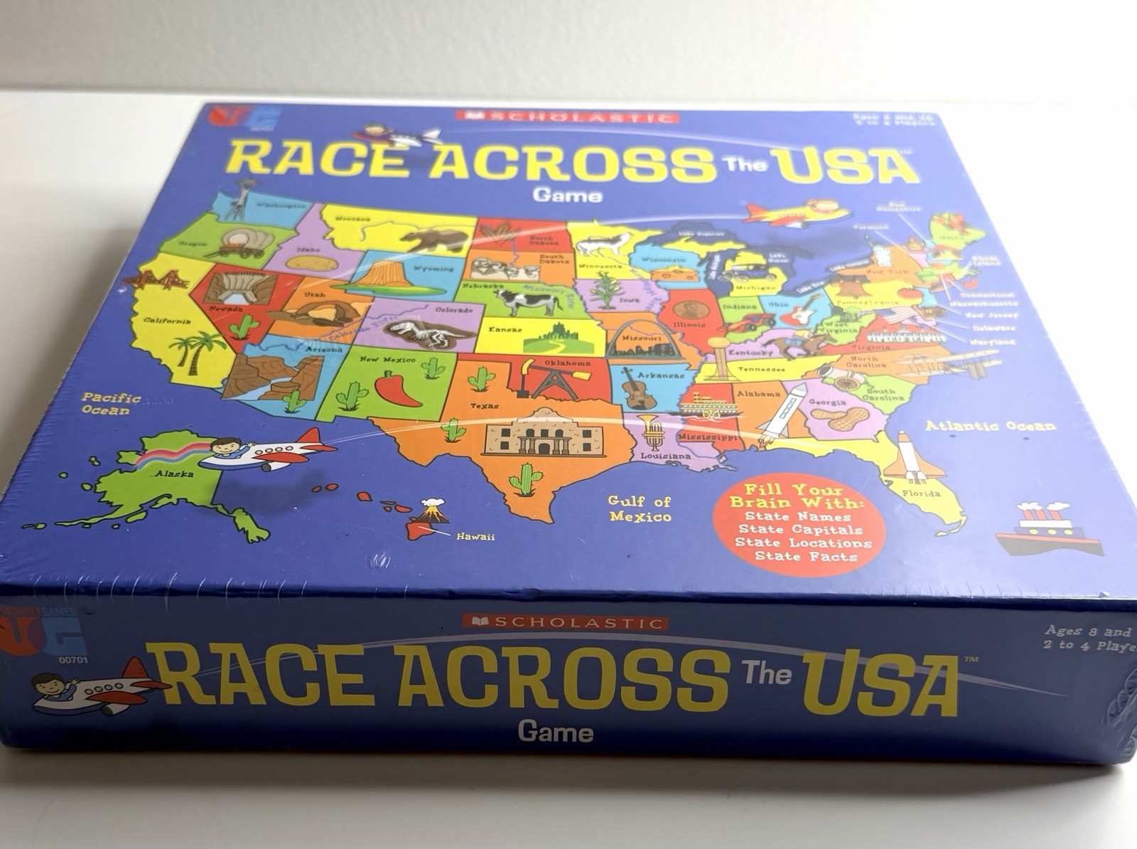 NIB Scholastic Race Across the USA Board Game New Sealed Ages 8 and Up