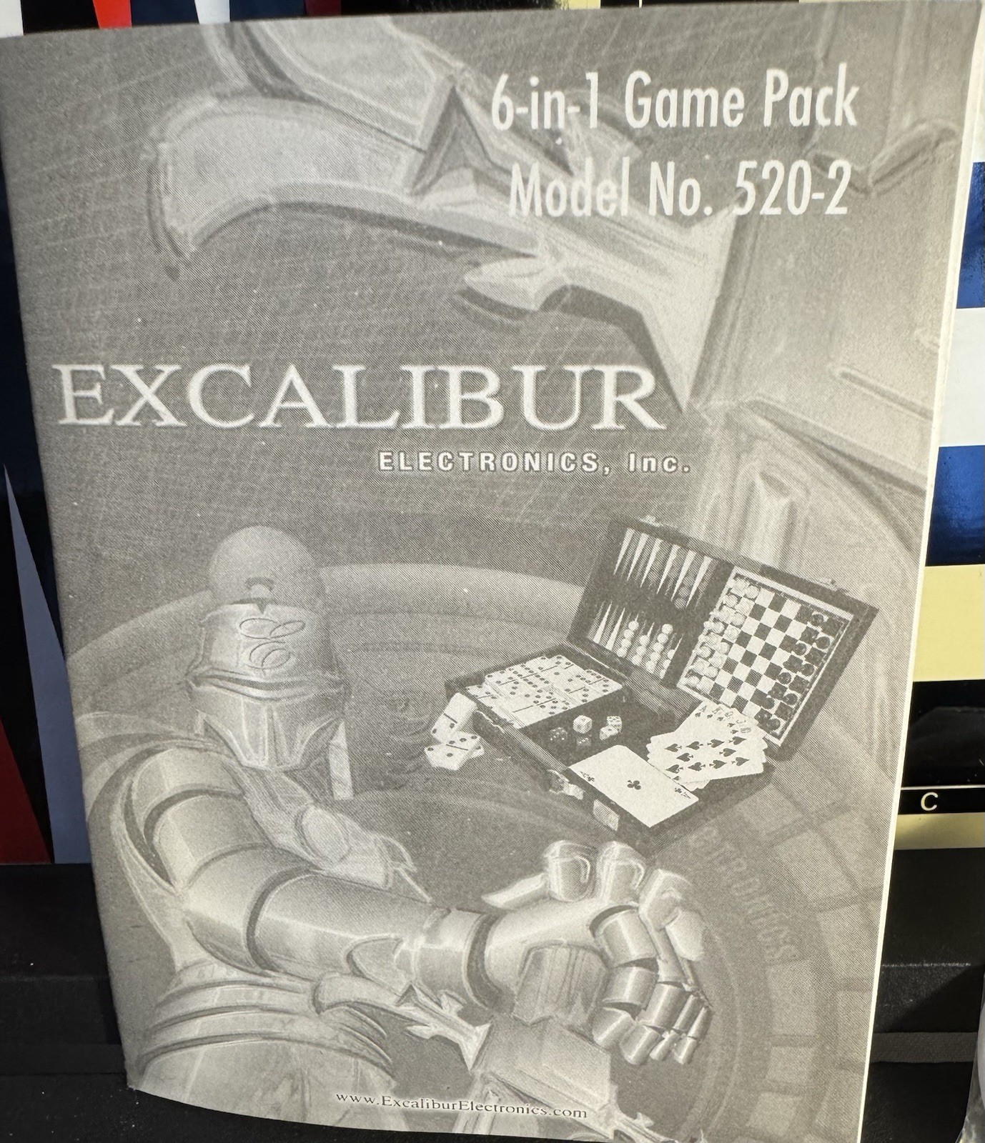 Excalibur Electronics 6-in-1 Game Pack (Model No. 520-2).