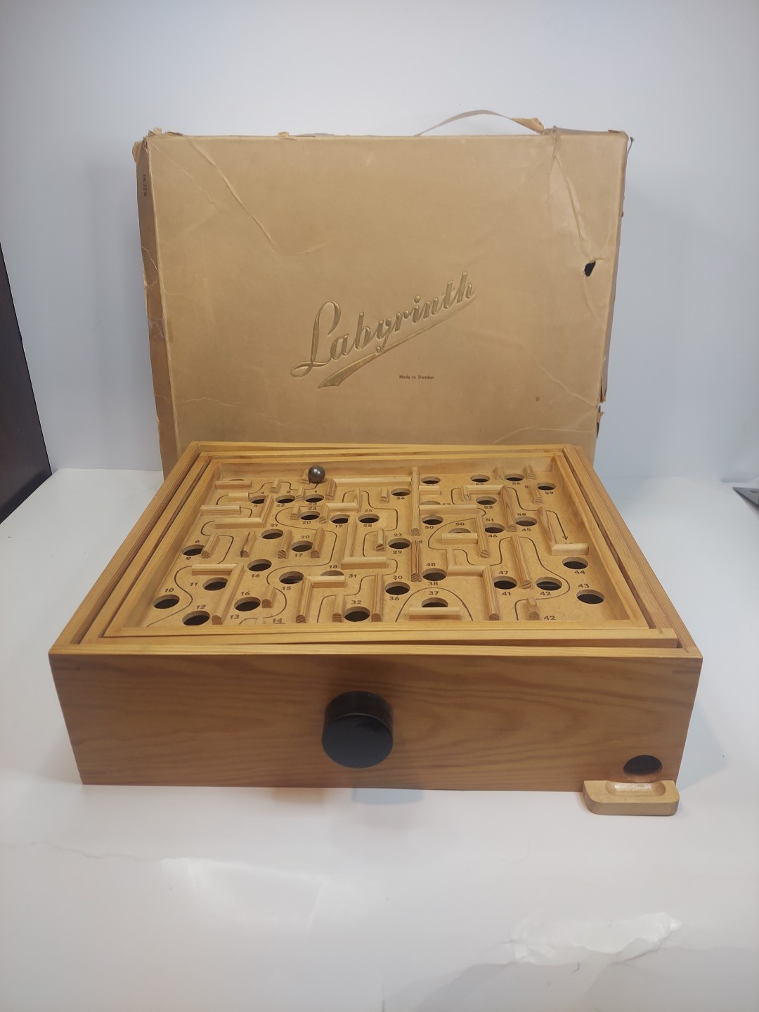 Vintage 1950 Brio Labyrinth Wooden Game with Original Box!!