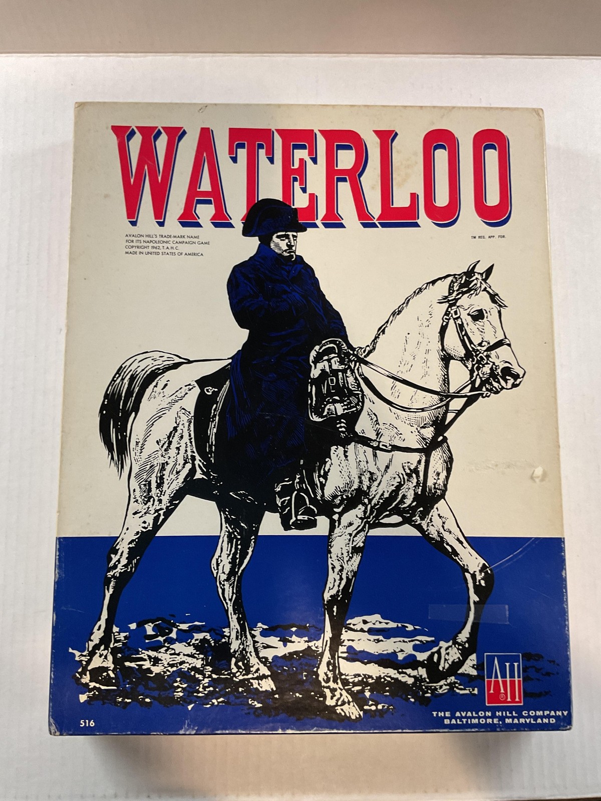 Vintage 1962 Avalon Hill Waterloo Board Game War United States Boxed Original