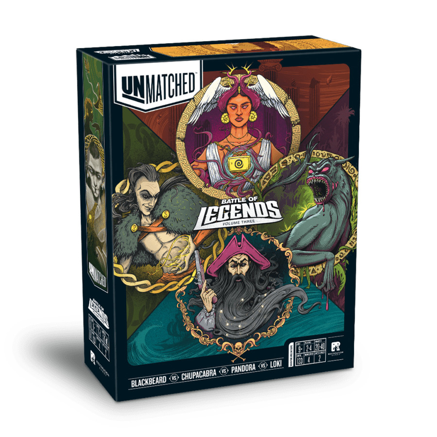 Unmatched: Battle of Legends, Vol. 3 Blackbeard vs Chupacabra vs Pandora vs Loki