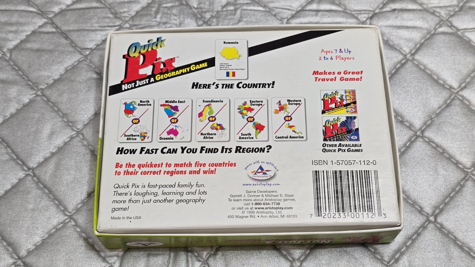 Vintage Quick Pix Game 1999 Aristoplay – New