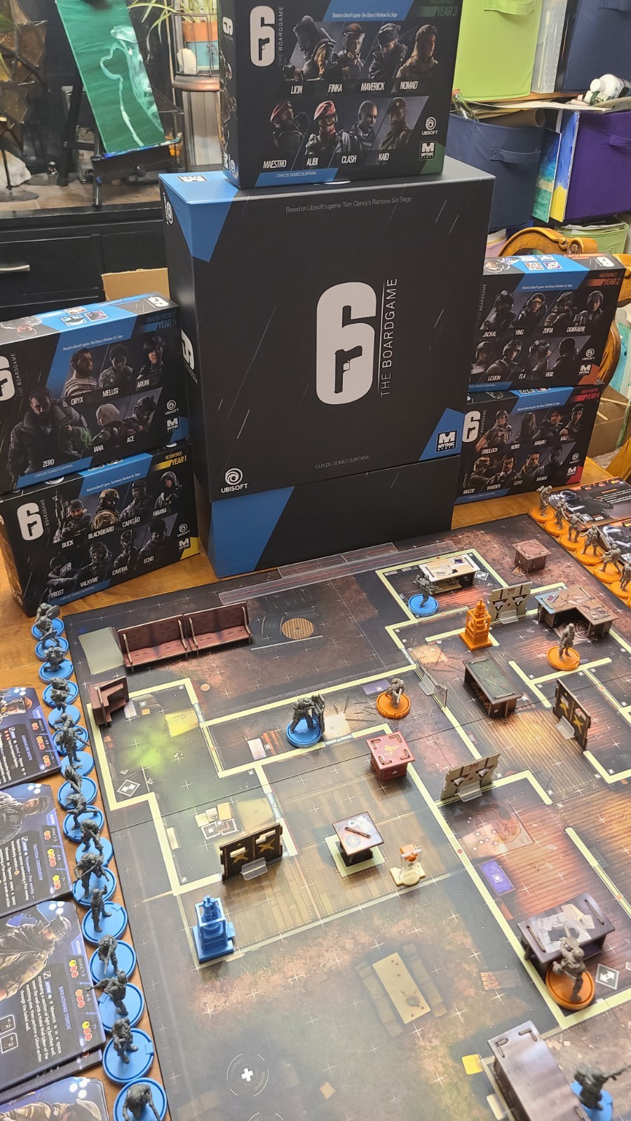 rainbow six siege board game: base game plus all maps and year 1 to 5 operators