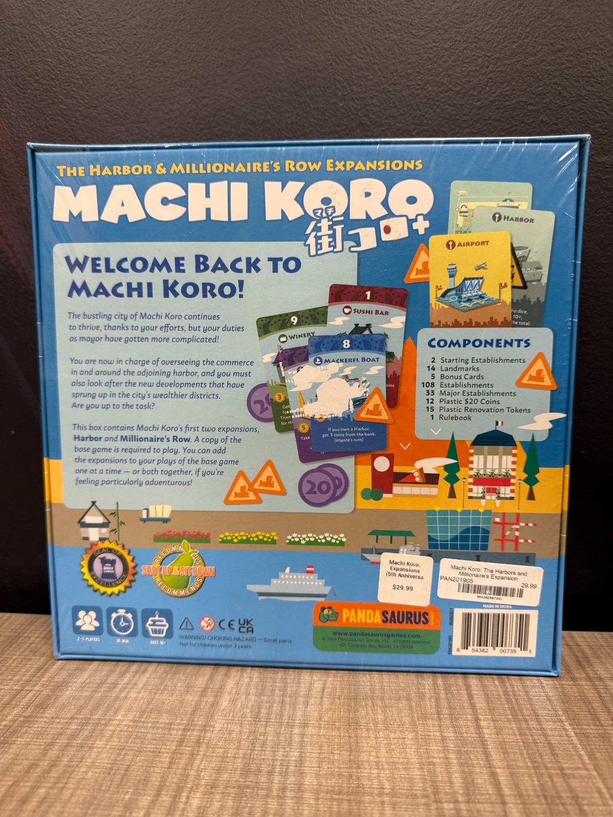 *NEW IN SHRINK WRAP* Machi Koro: The Harbor & Millionaire’s Row Expansions