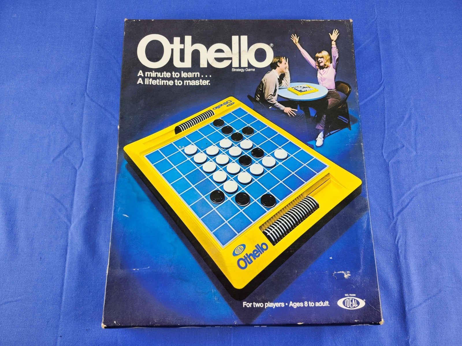 Othello Board Game Vintage 1983 Strategy Game Ideal Complete Blue Yellow