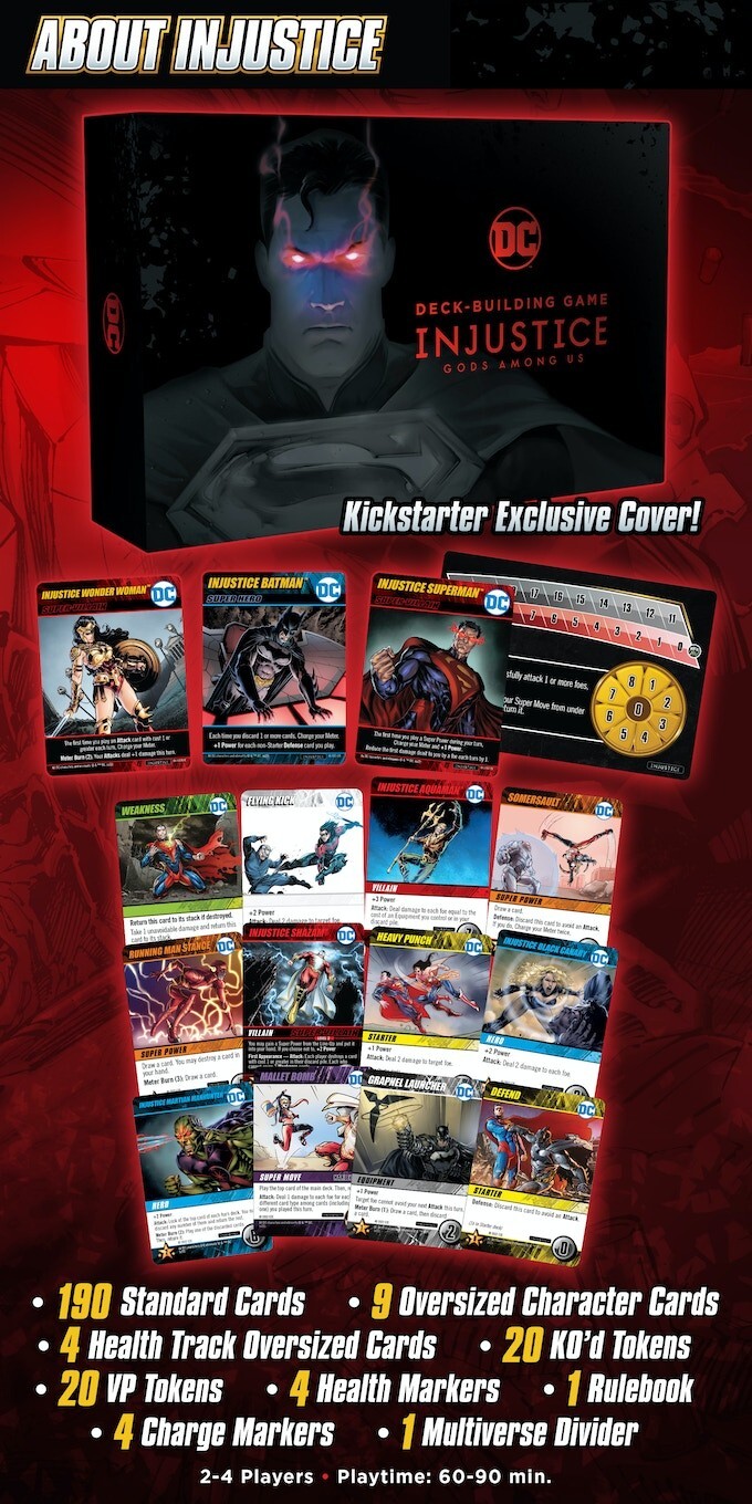 DC Comics Deck Building Game Injustice Rivals Kickstarter Exclusives KS BOARD