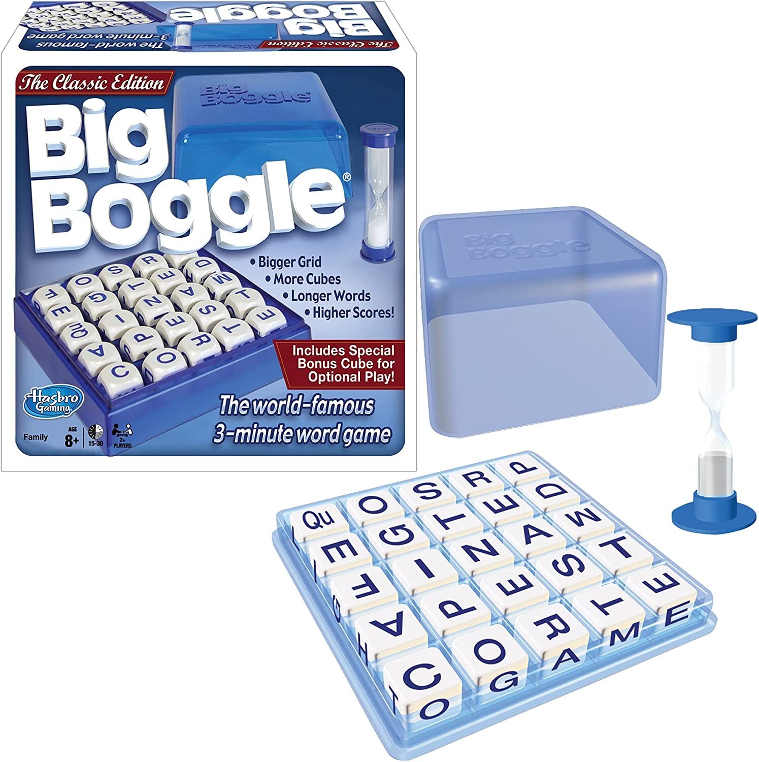 BIG BOGGLE Classic Edition Word Game – Family Game Night Kids 8+ & Adults