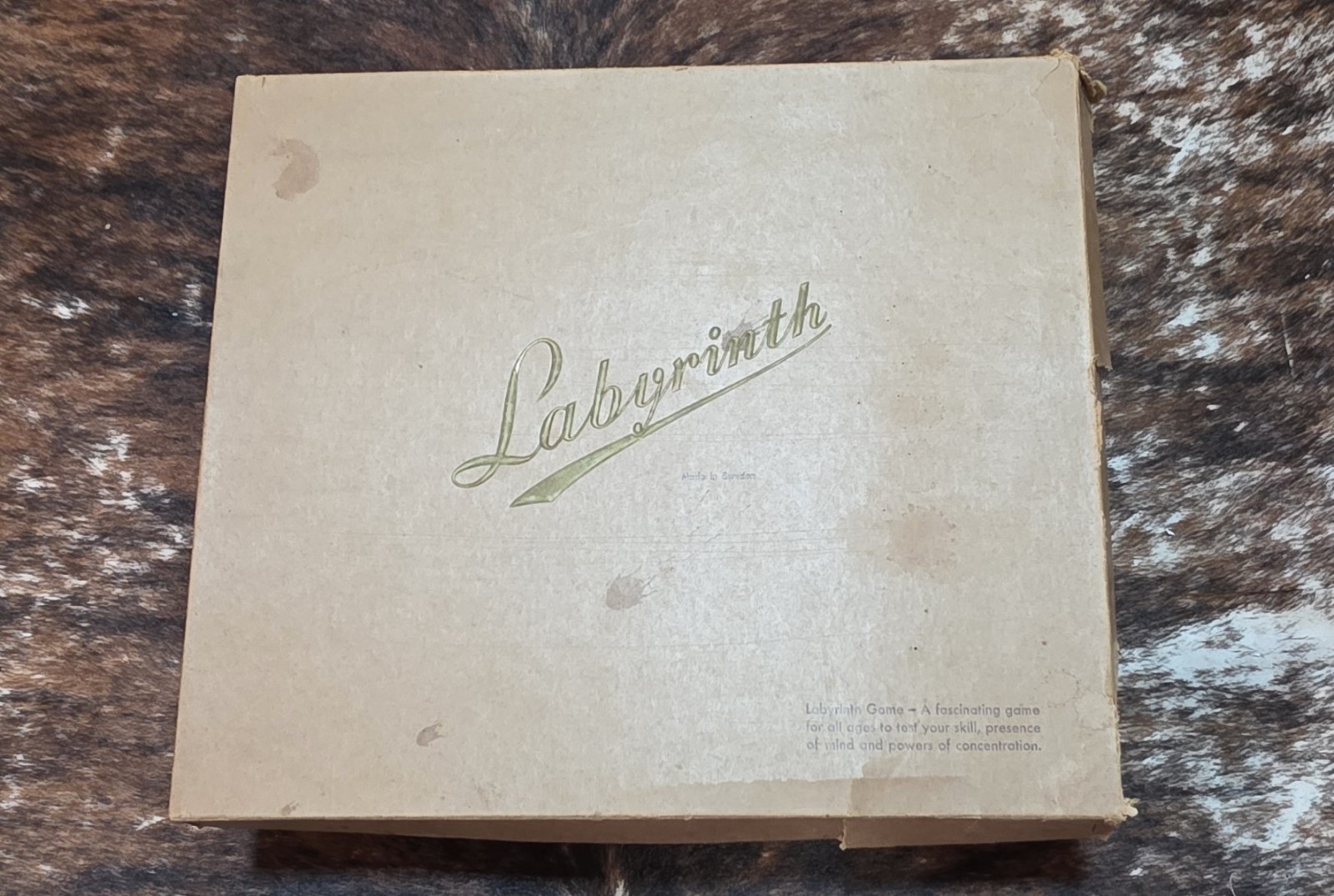 Vintage 1950 Brio Labyrinth Wooden Game with Original Box!!