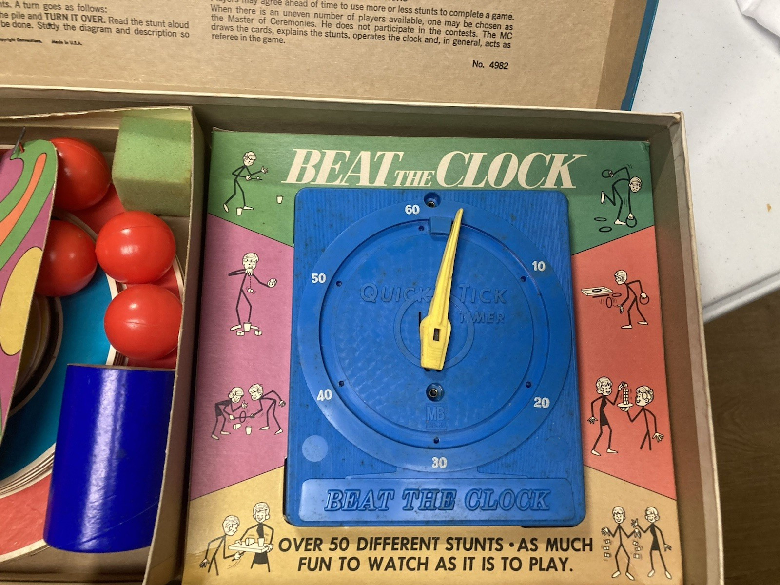 Vintage Milton Bradley Co Beat The Clock Game 2nd Edition 1969 – Complete