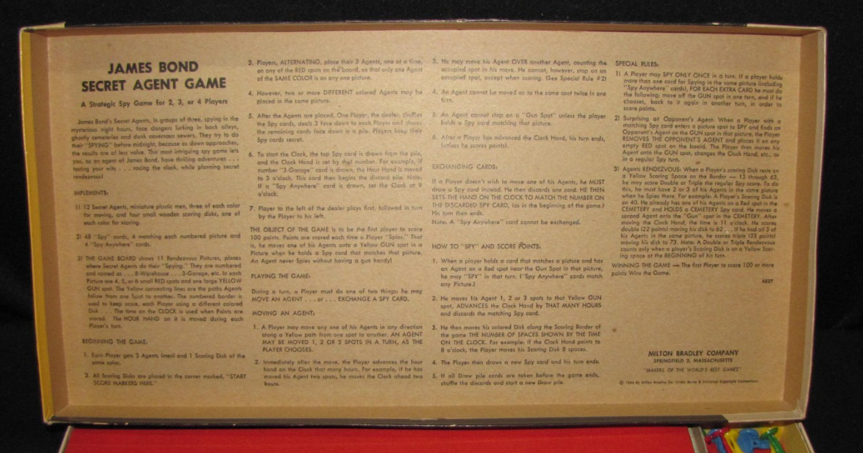 James Bond-Secret Agent 007 Game; 1964 Milton Bradley, Sean Connery Version