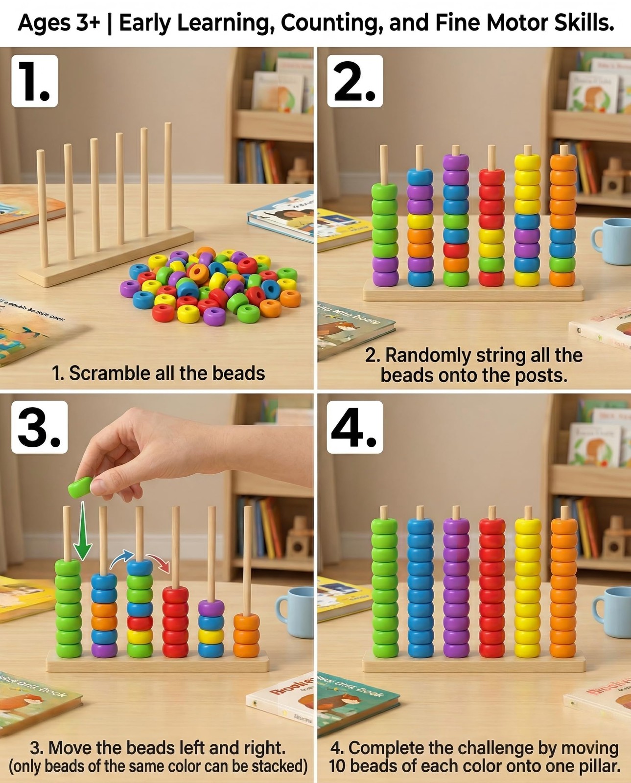 Wooden Giant Color Matching & Stacking Game – Fast-Paced Family Challenge Boa…