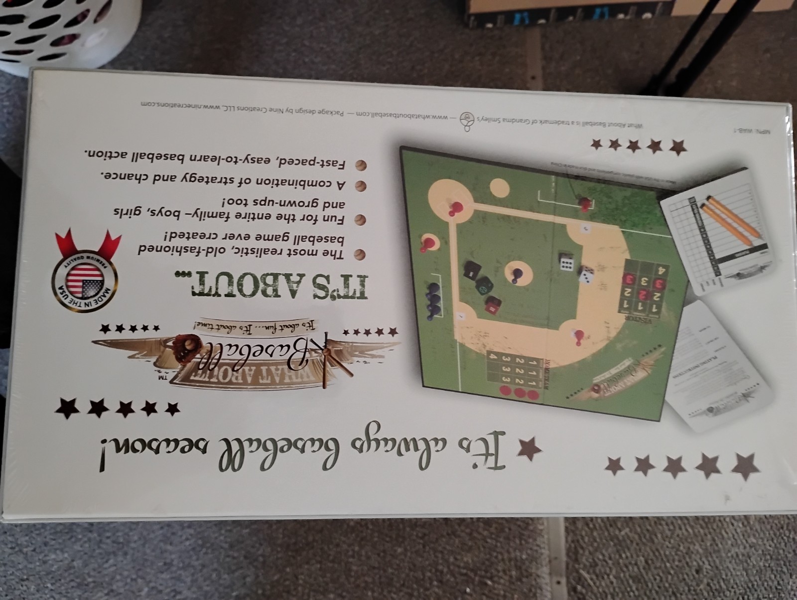Nine Eagles LLC Baseball Board Game w/ Dice 2+ Players Age 8+ 2008 MBG-1 USA