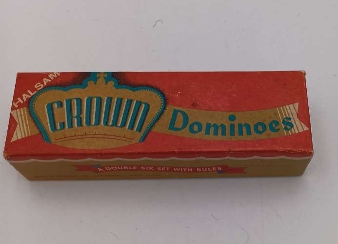 Vintage Halsam Crown Dominoes No 220 Set 1950s Milton Bradley 27/28 Pieces 1950s