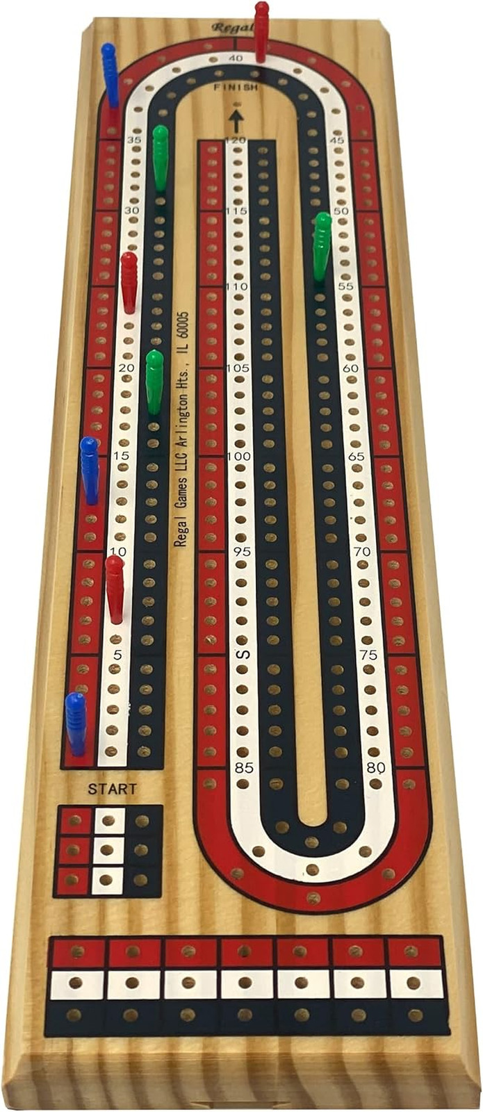 Regal Games Cribbage Board Game Set with Unique Wooden Cribbage Board (11″ X 4.5